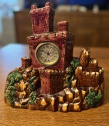 Zegar Scheurich & Greulich II połowa XXw Porcelana Kominkowy