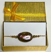 Bransoletka Muszla Abalone Złocenie Łańcuszek