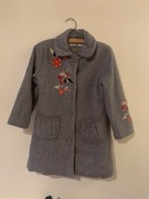 Plaszcz wiosenny jesienny 62% wełny r. 110 szary