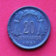 20 Centavos  1951  r  -  Chile    