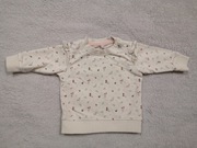 Beżowa bluza w kwiatki liście z falbankami Zeeman 56 jak nowa