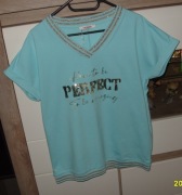 bluzka w serek _lazurowa _złota r. L/XL