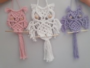 Zawieszka makrama ozdoba sowa