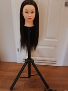 Główka fryzjerska włos naturalny plus stojak