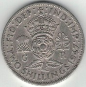 Wielka Brytania 2 szylingi two shillings (floren) 1947 28,4 mm - nr 4