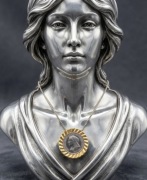 Naszyjnik vintage moneta królowa, stary naszyjnik