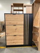 SZAFKA NA BUTY LORA POWYSTAWOWA CZARNY/DĄB ARTISAN