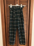 Diverse spodnie 7/8 w kratkę zielono czarną wysoki stan 36 S