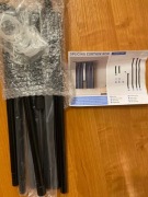 Karnisz metalowy czarny, składany (splicing) - kompletny zestaw