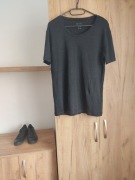 Czarny T shirt 100 % len Gai+Lisva