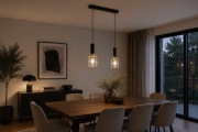 Jupiter TU2 1865  lampa wisząca mosiądz / klosz transparentny L062