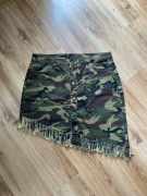 Nowa asymetryczna spódnica moro z frędzlami xxxl