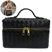 Czarna torebka damska pleciona – elegancka, pikowana, na ramię i do ręki