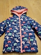 Kurtka jesienna wiosenna dziewczęca pikowana granatowa motyle 134 girl