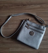 Srebrna mała torebka z paskiem