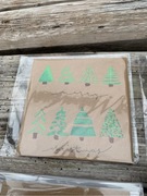 Kartka świąteczna na życzenia akwarele choinki