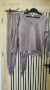 Komplet dresowy welur kawa L XL 