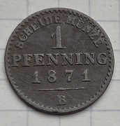 #2222 Niemcy Prusy 1 fenig 1871 B Wrocław 