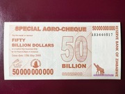 Zimbabwe 50 000 000 000 Dolarów 2008r. P-63 UNC