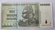 Banknot Zimbabwe 10 trylionów dolarów 2008 P88 stan bankowy UNC