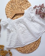 Bluzka z falbankami Zara 104 biała oversize rozkloszowana glamour koszulka 