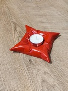 CZERWONY świecznik dekoracyjny imitacja PODUSZKI idealna dekoracja PREZENT