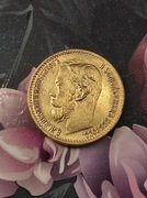 5 Rubli 1897 carska Rosja ruska stara ciekawa moneta wykopki po zbieraczu