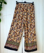 Nutmeg letnie spodnie palazzo z wysokim stanem na gumce L XL