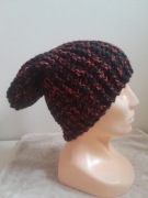 Czapka handmade melanżowa czarna kolorowa beanie slouchy zimowa unisex 