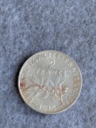 Francja 2 franki 1915 srebro AG