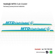 Nalepki Naklejki MTD Cub Cadet kosiarki traktorka 