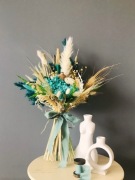 Bukiet Turkus suszone kwiaty na stół komodę 