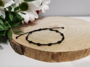 Bransoletka męska różaniec dziesiątka różańca regulowana czarna 