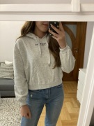 Szara krótka bluza z kapturem i nadrukiem Calabasas H&M