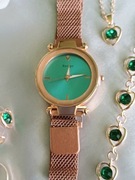 Komplet w kolorze różowego złota. 5 części. 