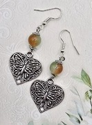 Motylki motyle butterfly serca serduszka srebrne kolczyki modne