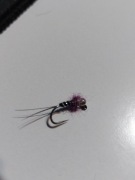 Czarna nimfa przyneta na pstrąga