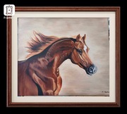 Obraz AKRYLOWY ręcznie malowany - "Koń Arabski", wymiary: 60 na 70 cm.
