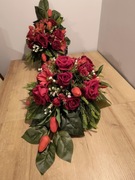 Stroik na grób, kompozycja na cmentarz, wiązanka z wazonem,zestaw LU33K