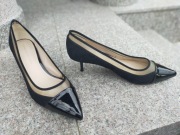 ZARA nr 42 czarne eleganckie czółenka na niskiej szpilce nowe