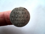 POLSKA: 2 GROSZE SREBRNE (PÓŁZŁOTEK) 1786 R- RZADSZY ROCZNIK