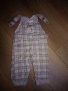 Ogrodniczki materiałowe w kratkę rozmiar 68