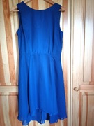 Śliczna chabrowa sukienka elegancka rozmiar 38 