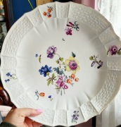 Patera talerz Królewska Miśnia 30 cm ok.1755r.  ANTYK deutsche Blumen