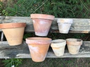Stare doniczki gliniane rustykalne 6 sztuk zestaw 1