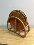 podstawki pod szklanke podkladki z roslin ?słomiane? ze stojakiem