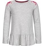 Endo Bluzka szara z długim rękawem dla dziewczynki 12-13 lat kwiaty