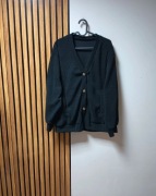 Czarny sweter kardigan prążek na guziki XL XXL