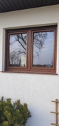Okno PCV + roleta zewnętrzna – kolor obustronny orzech – 1465 x 1135 mm