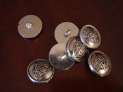 Guziki srebrne z herbem unikat srednica 2cm 7 sztuk